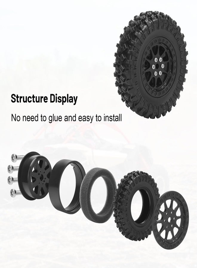 daitoku 1/12 RC Rubber Tires, daitoku RC Car Tires and Wheels for 1/12 WPL B14 B24 C14 C24 MN D90 D91 D96 D99 - Style C (Black) - Image 4